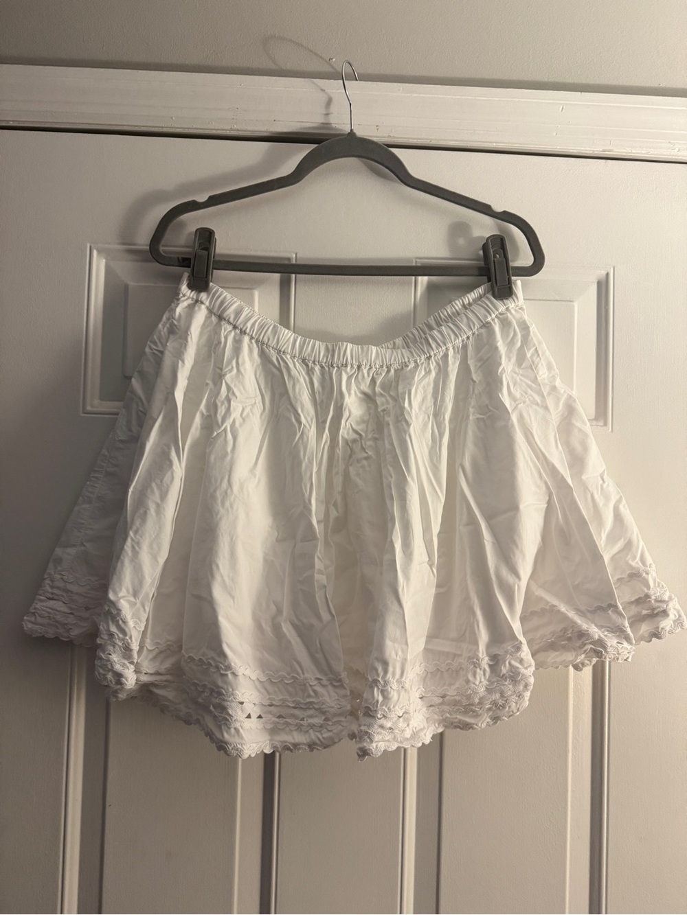 J. Crew Mini skirt with rickrack trim in cotton poplin White L - Picture 3 of 6